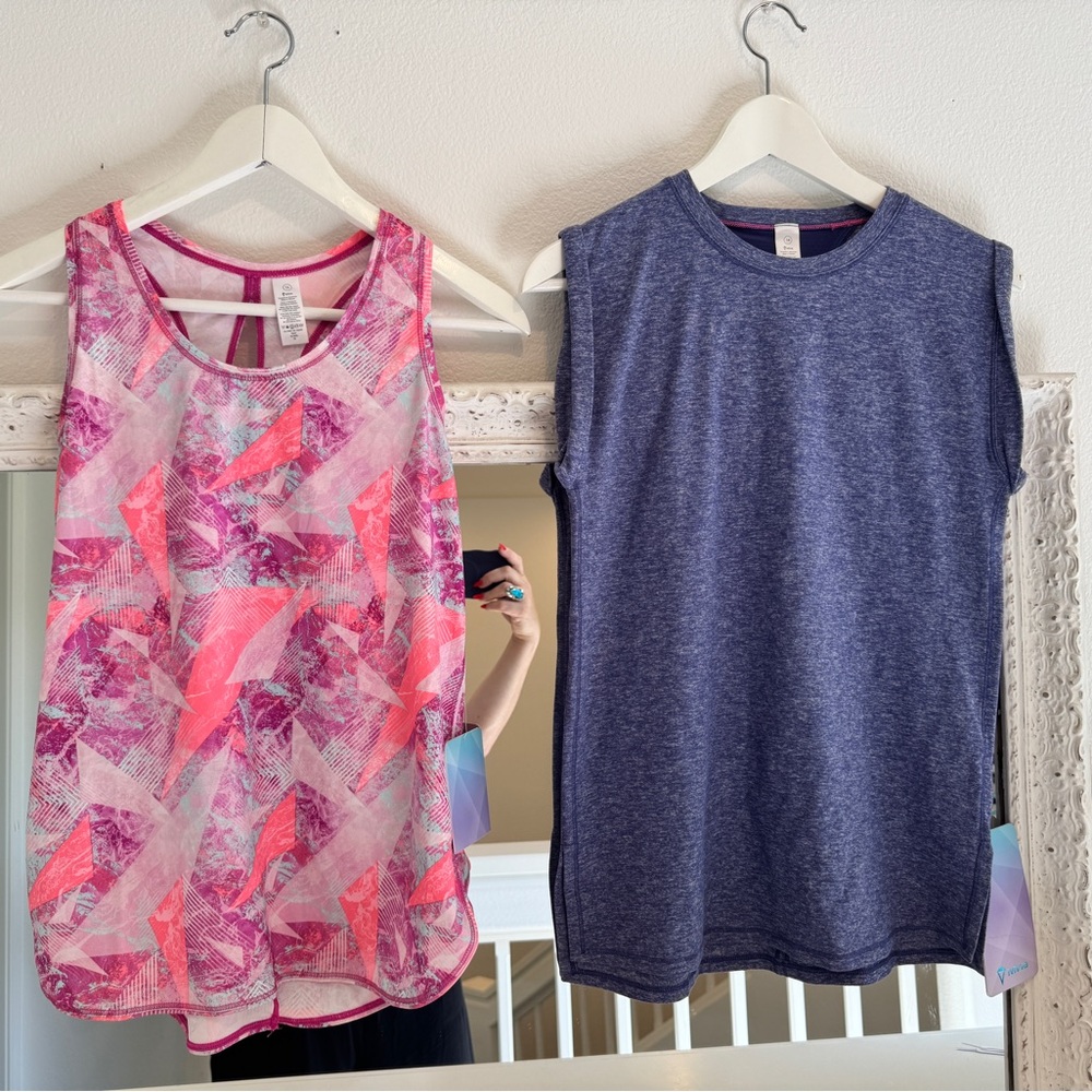 Lululemon Ivivv Bundle  Pink Purple Athletic 2 Tank Tops Girl’s Sz 14 NWT